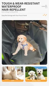 Waterproof and wear-resistant black car seat cover for dogs and cats, hair-repellent