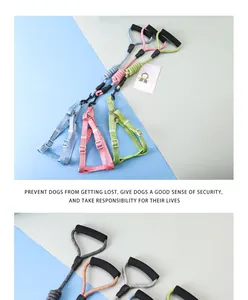 Detailed view of Morandi linen dog leashes with foam handles in various colors.