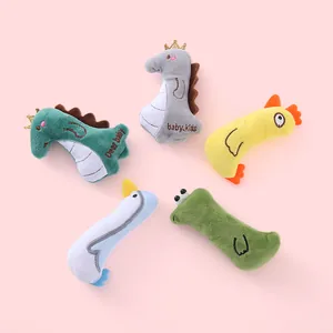 Soft interactive catnip plush toys in cute dinosaur and animal shapes for kittens