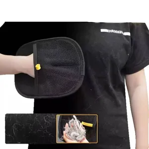 Double-sided pet hair removal glove for efficiently cleaning lint and cat fur from black clothes