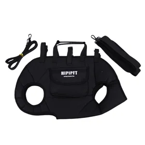 Macro view of portable breathable pet harness carrier with adjustable straps