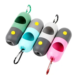 LED Hundekotbeutel-Spender mit Karabiner in vier Farben für die Haustierpflege