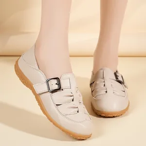 Sandali alla Romana da Donna a Punta Chiusa Traforati Sandali Piatti in Microfibra Traspirante Suola Morbida Scarpe da Spiaggia Estive Taglie Comode Casual Comodi