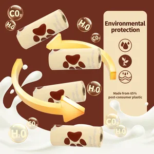 Eco-friendly pet waste bags made from 65% post-consumer recycled plastic material