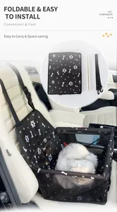 Foldable waterproof pet car seat carrier for cats and dogs, easy to install in cars
