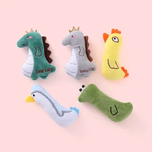 Colorful plush animal catnip toys featuring cute dinosaur, chicken, duck, and frog shapes