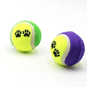Balles de tennis durables pour animaux avec motifs de pattes pour l'entraînement des chiens