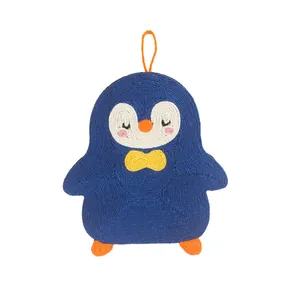 Blauer Pinguin-förmiger Sisal-Katzenkratzbaum zur Wandmontage und zum Schutz von Sofas