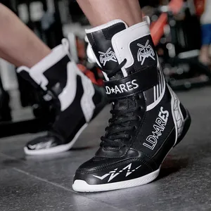 Professionelle High-Top-Box- und Ringer-Schuhe für Herren und Damen in Schwarz-Weiß