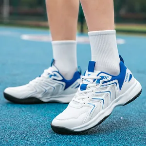 Chaussures de badminton respirantes bleu et blanc pour hommes et femmes