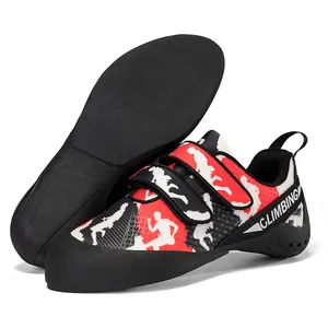 Professional Unisex Climbing Shoes For Adults Teenagers Indoor Bouldering Outdoor Training Non-Slip Rubber Sole Velcro Climbing Footwear