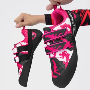 Professional pink camouflage rock climbing shoes for indoor and outdoor bouldering