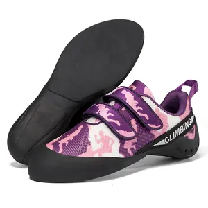 Purple camouflage climbing shoes for indoor bouldering and outdoor rock climbing training
