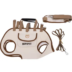 Detailed view of the breathable pet carrier harness set including adjustable straps