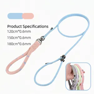 Professional dog training P-leash lead with 0.6mm diameter, lengths from 120cm to 180cm