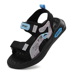 New 2025 summer boys sports sandals with soft sole and stylish black blue design