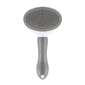 Ergonomic self-cleaning pet slicker brush for dogs and cats with massage needles