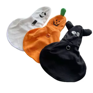 Halloween pet capes with ghost, pumpkin, and bat designs for cats and small dogs