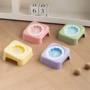 Ensemble de bols surélevés en céramique pour animaux avec supports inclinés, pastel