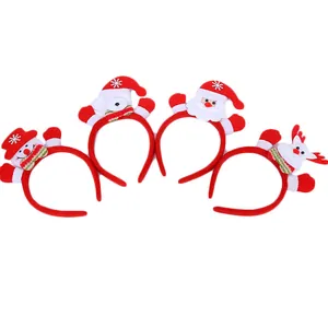 Set of 4 Christmas LED headbands with cute Santa, Snowman, Reindeer, and Bear designs