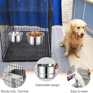 Hängende Futternäpfe aus Edelstahl für Käfige, abnehmbar und leicht zu reinigendes Design