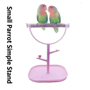 Portable Desktop Parrot Training Stand With Natural Wooden Perch For Small Birds Budgies Lovebirds Simple Bird Cage Play Stand