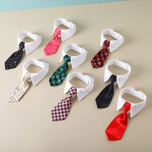 Assorted pet necktie collars for dogs and cats in British gentleman style patterns