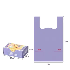 Parfümierte Baby-Windelbeutel mit Griffen und Abmessungen für Produkt und Box