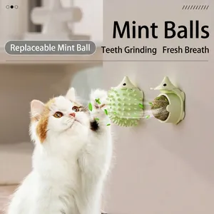 Wandmontiertes Igel-Katzenminze-Spielzeug zur Zahnpflege und zum Spielen für Katzen