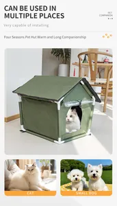 Casetta da esterno impermeabile verde per gatti e cani di piccola taglia dettaglio