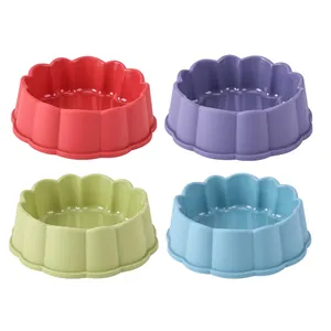 Grands bols en plastique en forme de pétale, quatre couleurs pour chats et chiens repas