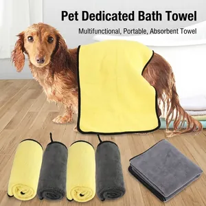 Microfiber Pet Bath Towel High Absorbency Quick Dry Towel For Dogs Cats Soft Thickened Cleaning Cloth For Grooming Bathing Travel