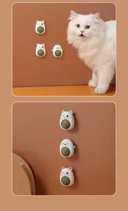 Cute cartoon animal shaped wall-mounted rotating catnip balls for indoor cats to lick