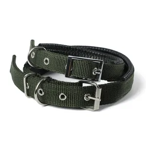 Collier pour chien vert armée durable avec rembourrage doux et boucle réglable