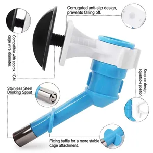 Automatic hanging pet water dispenser with stainless steel nozzle for dog cages