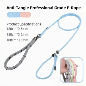 Professional anti-tangle dog training P-leash in multiple lengths and vibrant colors