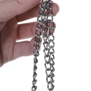 High-quality metal alloy chain close-up for large and small bird cage toy accessories.