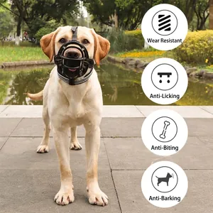 Bozal para Perro de Plástico Suave Reflectante Cubierta de Cesta Ajustable Anti Mordedura Ladrido para Perros Medianos Grandes Máscara de Seguridad