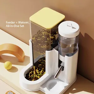 Ensemble 2-en-1 distributeur automatique de nourriture et d'eau pour hamsters et rongeurs