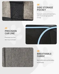 Vues détaillées de la poche latérale du sac de transport, coutures et tissu respirant