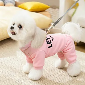 Combinaison rose en polaire pour petits chiens, vêtement chaud d'hiver à quatre pattes