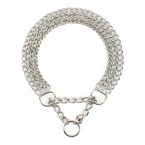 Heavy duty 201 stainless steel multi-strand P-chain dog collar for dog training