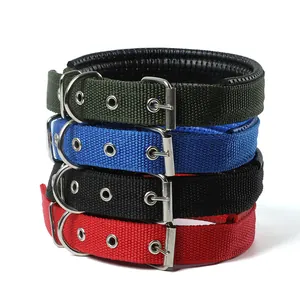 Colliers de chien rembourrés ajustables pour toutes tailles avec boucle métallique robuste