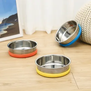 Cuenco para Mascotas de Acero Inoxidable Antideslizante para Perros y Gatos Bol de Agua y Comida Antivuelco Accesorio Duradero