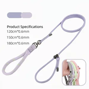 Professional purple dog training P-leash shown with 0.6mm diameter specifications