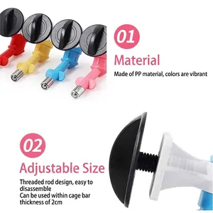 Adjustable hanging pet water fountain head for dog and cat cages, durable PP material
