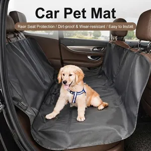 Waterproof 600D Oxford Fabric Car Pet Seat Cover Universal Rear Seat Trunk Protector For Dogs Cats Black Travel Car Mat