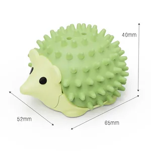 Grünes Igel-Katzenspielzeug zum Zahnen und interaktiven Spielen, Größe 65x52x40mm