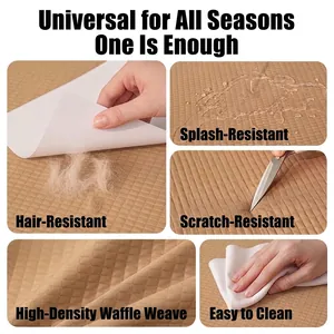 Waterproof all-season pet sleeping mat with high-density scratch-resistant quilted fabric