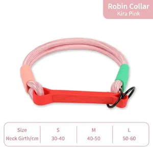 Detaillierte Größentabelle für verstellbares rosa geflochtenes Hundehalsband für Hunde